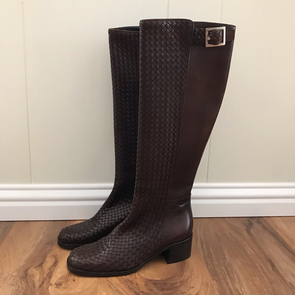 Cole Haan 5 1/2 B Tall Boot buckle heel
